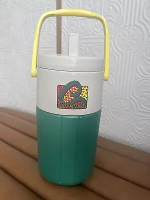 Vintage Retro Coleman Water Jug Neon Teal 90s 1 Gallon 5590 Personal Cooler  • $16.99