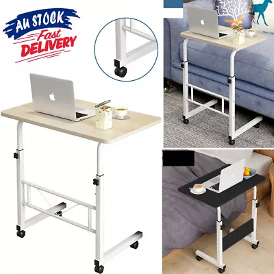 Computer Table Stand Adjustable Bedside Portable Study Mobile Laptop With Wheels • $18.99