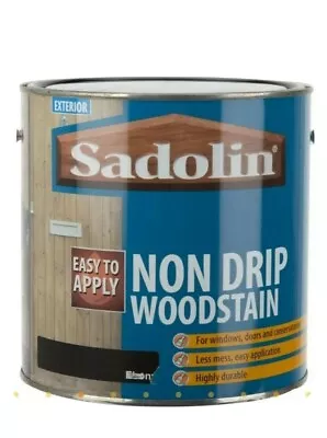 2 X Sadolin EXTERIOR Non Drip WoodStain 250ml In Ebony Colour  • £11.99