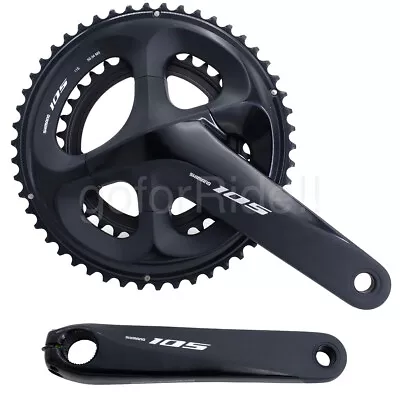 Shimano 105 FC-R7000 Bike CrankSet 165/170/172.5/175 50/34/52/36/53/39T Black • $165.94