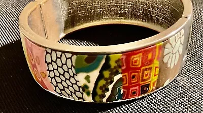 Retro Multicolored Patchwork Bangle Cuff Bracelet By Viva Beads  • $18.95