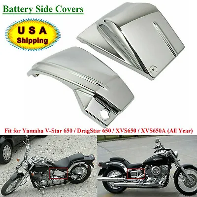 $35.98 • Buy Side Battery Cover Panel Chrome For Yamaha V-Star XVS650 XVS650A Custom Classic