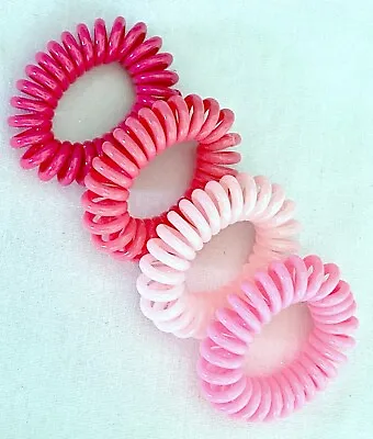 Spiral Coil Telephone Cord No-Tangle Plastic Elastics Hair Band Ponytail Bobbles • £2.39