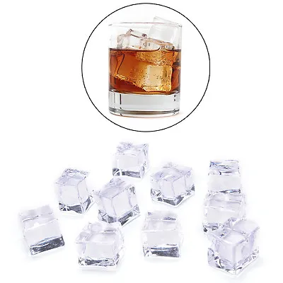 10PCS/Pack Fake Artificial Acrylic Ice Cubes Crystal Clear 2/2.5/3cm Squa XK • £7.60