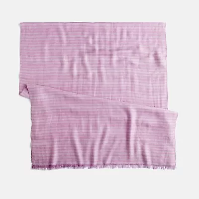 J.Crew Double-Sided Woven Scarf In Stripes And Solid | Wisteria | $69.50 • $35.99