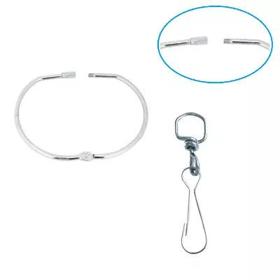 Large Key Ring Jailers Hinged Split Ring Heavy Duty Fob Swivel Hook 100mm 150mm • £4.26