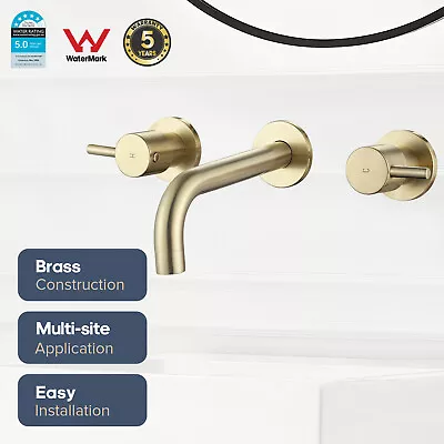 Decaura Bath Water Spout With Mixer Wall Mount Brushed Gold Bathroom Brass Basin • $195.99