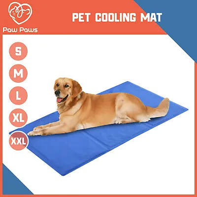$26.95 • Buy Paw Paws Pet Dog Puppy Cat Cooling Mat Bed Cool Summer Indoor Outdoor Blue 