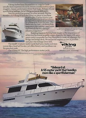 1988 Viking 55 Luxury Motor Yacht Boat Watercraft Vintage Print Ad Advertisement • $9.98