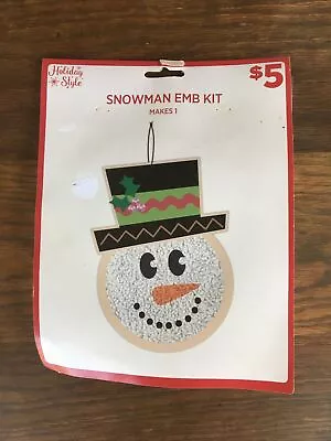 Snowman Embroidery Kit - Ornament/Hanging Decor Kit - Makes 1 - Holiday Style • $14.99
