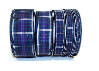 Tartan Ribbon Pride Of Bannockburn Choose From 5 Widths And 3 Lengths Purple • £1.60