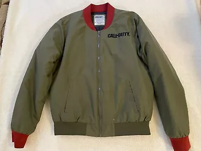Activision CALL OF DUTY 2016 KNOW YOUR ENEMY Green Bomber Jacket Mens Large • $37.99