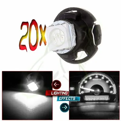 20Pcs White 1-5050-SMD LED Dash A/C Climate Control Bulb T5/T4.7 Neo Wedge Lamp • $9.99