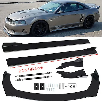 For Ford Mustang Front Bumper Lip Chin Spoiler Splitter Body Kit+Side Skirt • $99.99