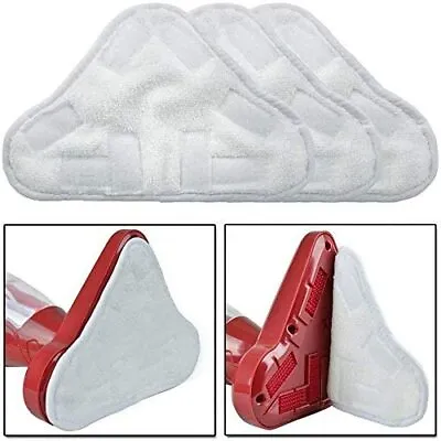 Microfibre Stick On White Steam Mop Pad Cleaning Washable Pads H2O H20 X5 • $12.99