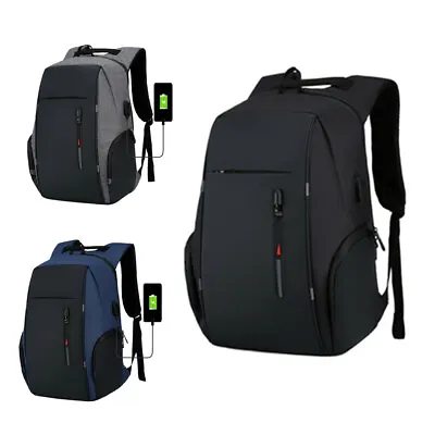 Men's Backpack 17  Waterproof Laptop School Bag Anti-theft USB Travel Rucksack • $17.57