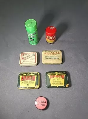 Vintage Of 6 Different Medicine Tins And 1 CUTEX Tin • $17.50