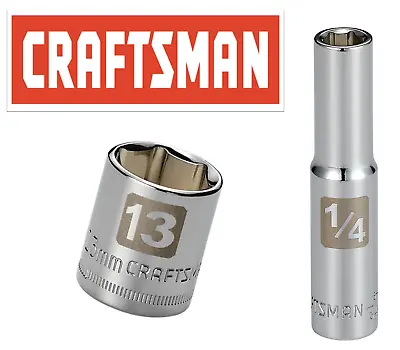 Craftsman Easy Read Socket 1/4  Drive Shallow Or Deep Metric Or Inch Choose Size • $6.95