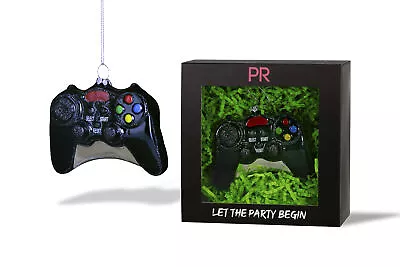 Party Rock | Black Video Game Controller Glass Ornament | Entertainment Collecti • $14.99