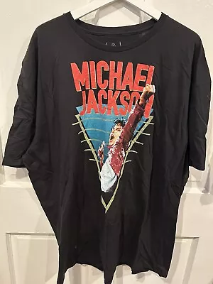 Michael Jackson King Of Pop Black Graphic Beat It Red Jacket Logo 3XL Shirt NEW • $14.99