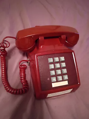 Vintage RED AT&T Western Electric Push Button Dial Phone Model 2500 • $12