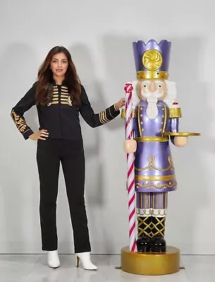 Large Nutcracker Statue Christmas Decor With Serving Tray 6.5FT Pastel Purple • $1299.99