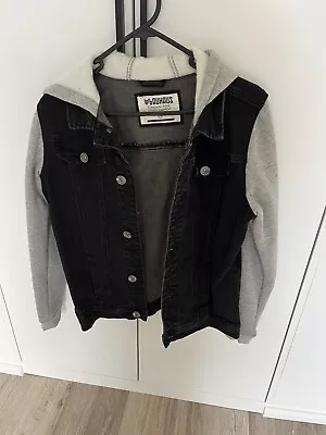 Boys Bauhaus Denim Jacket. Black And Grey. Size 14. Never Worn. • $30