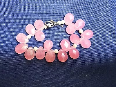 Grandma Grabe's Beautiful Vintage 925 Sterling Silver Pink Pearl Bracelet • $0.75