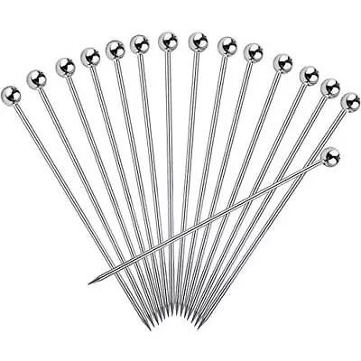 FATLODA 15PCS Cocktail Picks For Drinks Stainless Steel Cocktail Toothpicks • $8.77