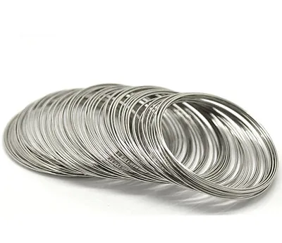 Memory Wire - 200 Loops - Silver Tone - 40-45mm - 0.8mm Gauge - J17927W • £5.49