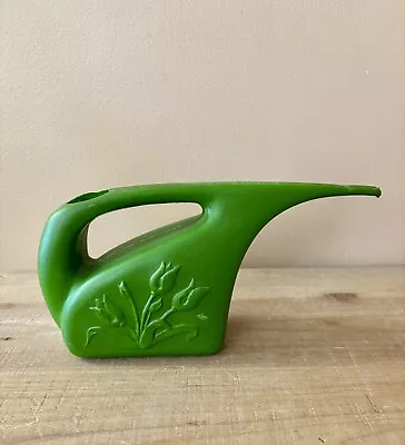 Vintage Union Product Plastic Watering Can Green Tulips Design MCM Retro • $25