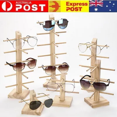 $22.95 • Buy Wood Sunglass Display Rack Shelf Eyeglasses Show Stand Glasses Organizing Holder