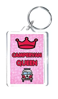 Campervan Gift - Campervan Queen - Novelty Keyring - Travelling Lover Present • £3.95