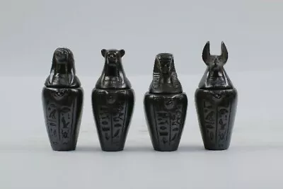 Canopic Jars (The Four Organs Jars) Made From Egyptian Black Stone • £74.32