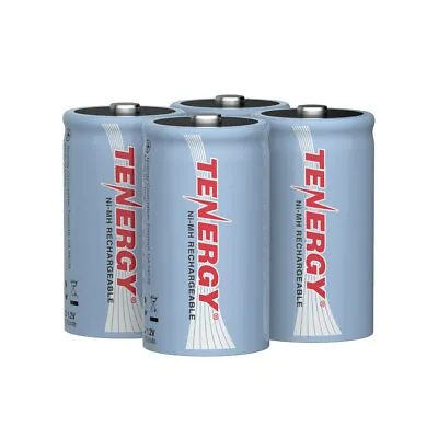 Tenergy 4 PCS D Size 10000mAh High Capacity NiMH Rechargeable Batteries Flat Top • $36.49