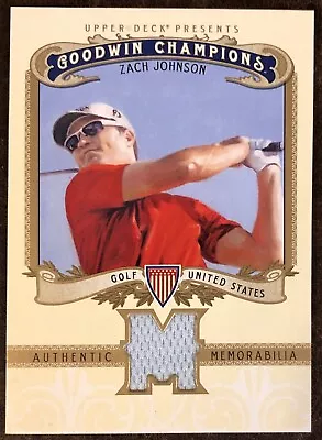 2012 Upper Deck Goodwin Champions #M-ZJ Zach Johnson Tournament Used Memorabilia • $6.95