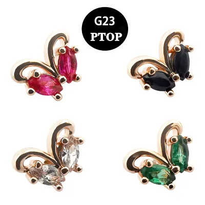 14G G23 Titanium Base Butterfly Micro Dermal Anchor Top Piercing Jewelry • $9.99