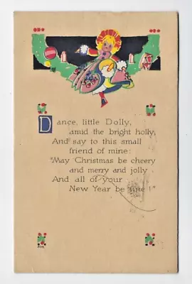 1916 Christmas Greeting  Dance Little Dolly  Verse • $2