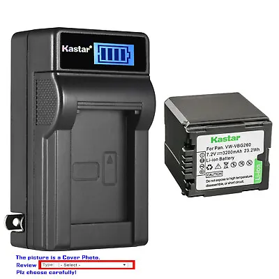 Kastar Battery LCD Wall Charger For OEM Original Panasonic VWVBG260 VW-VBG260PPK • $7.99