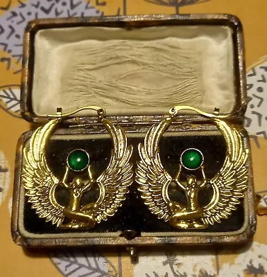 Vintage Style Goldtone Egyptian Earrings For Pierced Ears Lovely  • £12