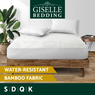 $21.95 • Buy Giselle Water-resistant Mattress Protector Bamboo Cover Fully Fitted All Sizes