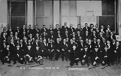 Emmetsburg Iowa Modern Woodmen Organization 1909 W. W. Stone Photo Postcard • $28.59