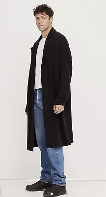 Naked Cashmere Joe Knit Coat Black One Size Men’s 70% Wool 30% Cashmere $750 • $389.99