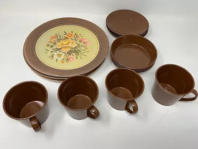 Vintage Melamine 16 Piece Dinnerware Set Pre-Owned Free Ship • $48.99