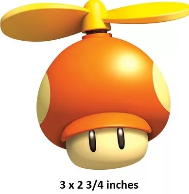 Propeller Mushroom Peel Stick Decal Super Mario Bros. Wii Wall Sticker Game Room • $2