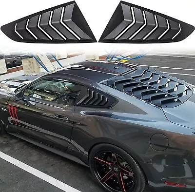 Pair Matte Black Side Window Louvers Sun Shade Cover For Ford Mustang 2015-2021 • $35.59