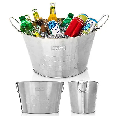 Large Galvanised Drinks Bucket Wine Champagne Beer Bottle Ice Cooler Party Tub   • £14.95
