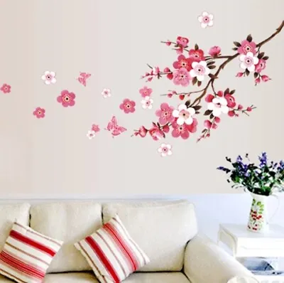 Cherry Blossom Flower Wall Stickers Waterproof Living Room Bedroom Wall  Murals  • $6.40