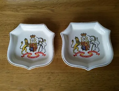 £7.99 • Buy Pair Burleigh Ware Burgess & Leigh Ltd Commemorative Coronation Dishes FREE POST