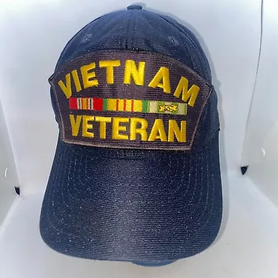 Vietnam Veteran 1959-1975 Black Snapback Hat Embroidered Cap USA Made • $6.99